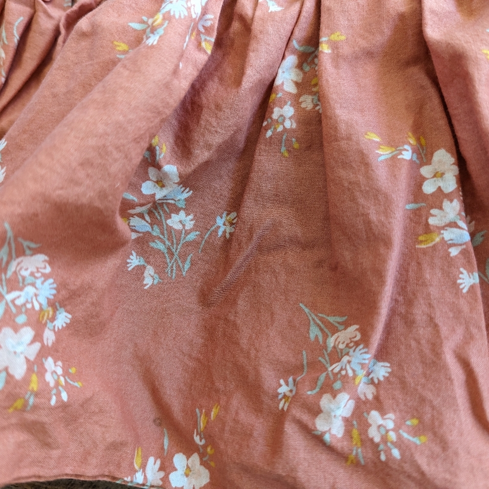 OshKosh B'gosh Toddler Denim Blue Overall Floral Cotton Skirt Dress 2T - Picture 5 of 7